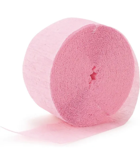 Crepe Paper Streamer Jumbo Roll Party Decor New Pink 500' Pack Of 3