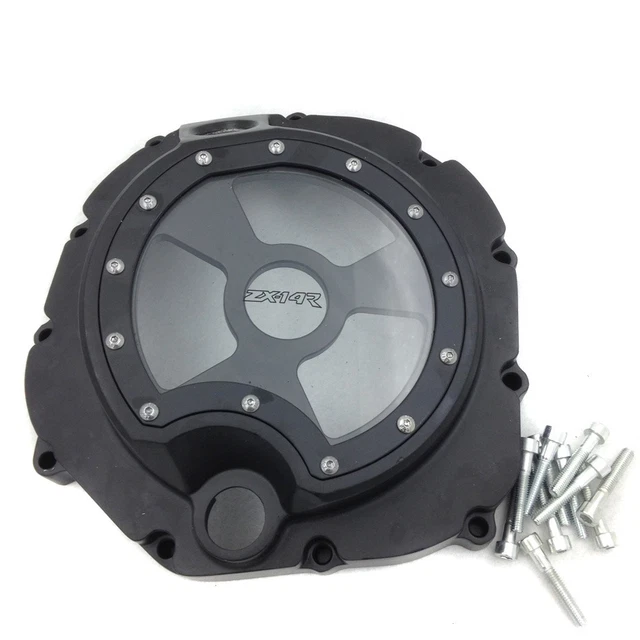 Engine Clutch cover see through For Kawasaki ZX14R ZZR1400 2006-2014 BLACK right Engine Clutch cover see through For Kawasaki ZX14R ZZR1400 2006-2014 BLACK right