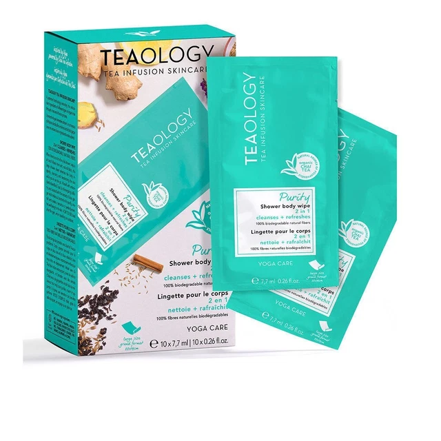 Teaology Skincare Yoga Care Purity Salviette Doccia Per Corpo 2 In 1 10 Pezzi