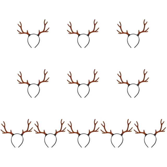 11x Tocados de Navidad Reno Astas Pelo