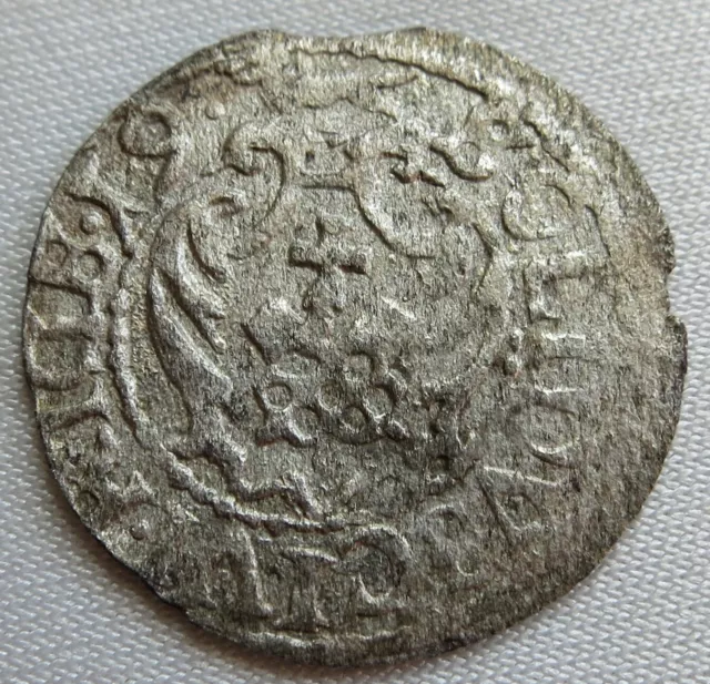 POLAND Riga Livonia Solidus Szelag Schilling 1619 Sigismund III Silver #A100