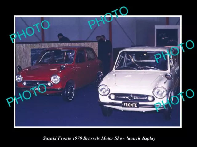 Old Large Historic Photo Of Suzuki Fronte Motor Show Launch Display 1970