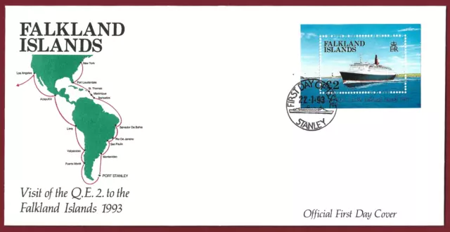 FDC 1993 Falkland Islands Visit Of The QE2 First Day Cover