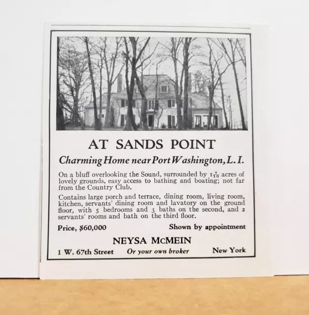 1930 Neysa McMein Sands Point NY Round Table Manor Barkers Pt Rd Photo Print AD