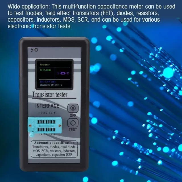 Heiß LCD Transistor/Tester Diodenwiderstand Schwarz & Grau / Blau 20nA