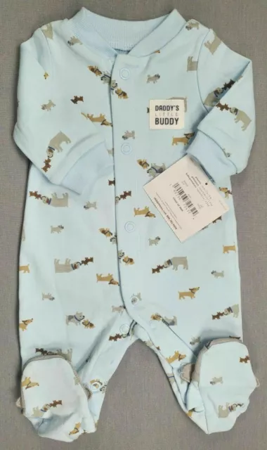Baby Boy Clothes New Child Mine Carter's Preemie Daddy's Buddy Dog Footed Outfit