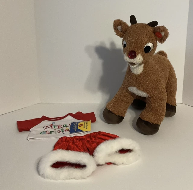 BUILD A BEAR Rudolph Red Nosed Reindeer Light Up Nose Plush Christmas