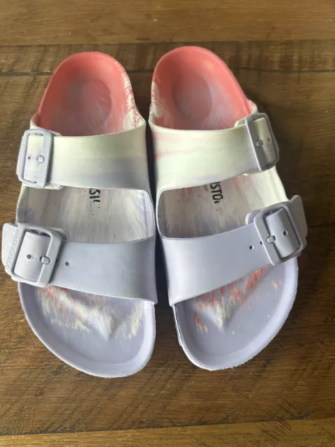 Birkenstock Arizona Eva Sandals Size 7 Eu 38 Coral/Peach Nice!!!!