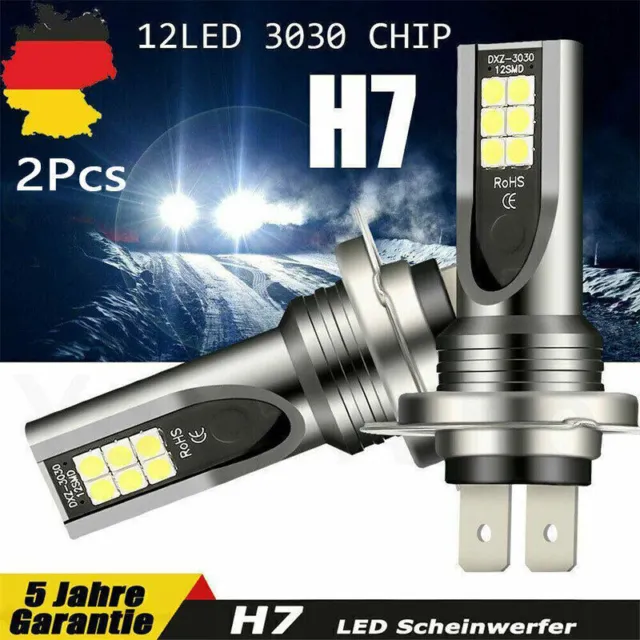 2x H7 24000LM LED Scheinwerfer Birnen Lampen Fern-/Abblendlicht Xenon Halogen DE