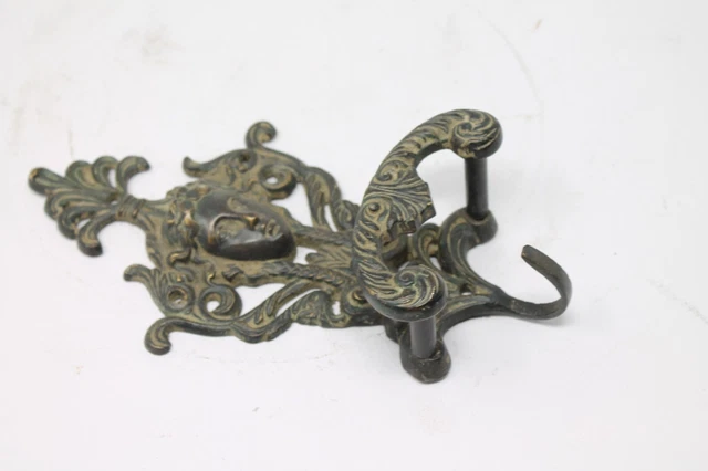 Vintage Original Hand Crafted Brass English Wall Hook Hanger Hardware NH6800 3