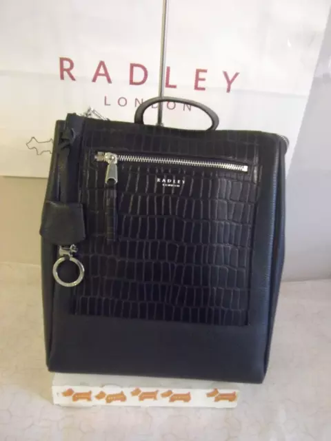 Radley Pear Gardens Faux Croc Leather Medium Backpack Bag New With Tags