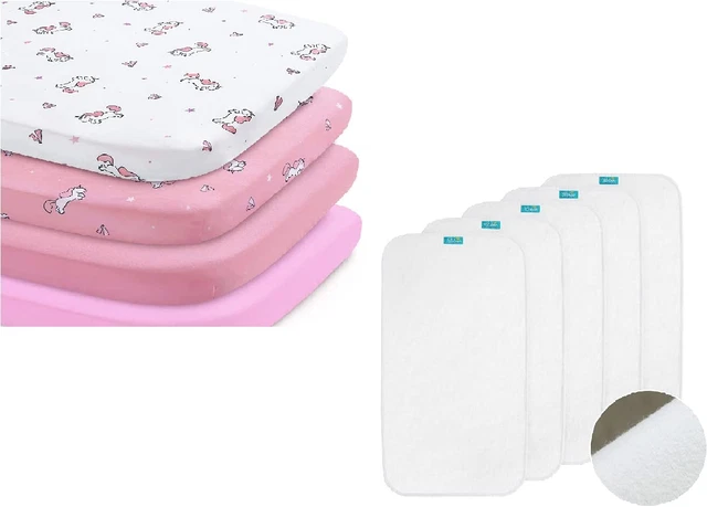 5 Count Changing Pad Liner, Larger Changing Pad Cover 28" X 15", Cotton Flannel,