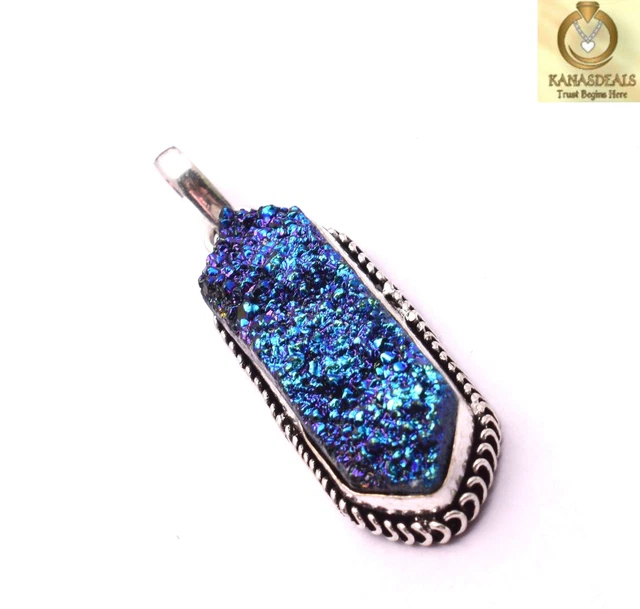Titanium Druzy Plated Pendant Splendid Jewellery 12 GM Value-Priced @1.99-67186