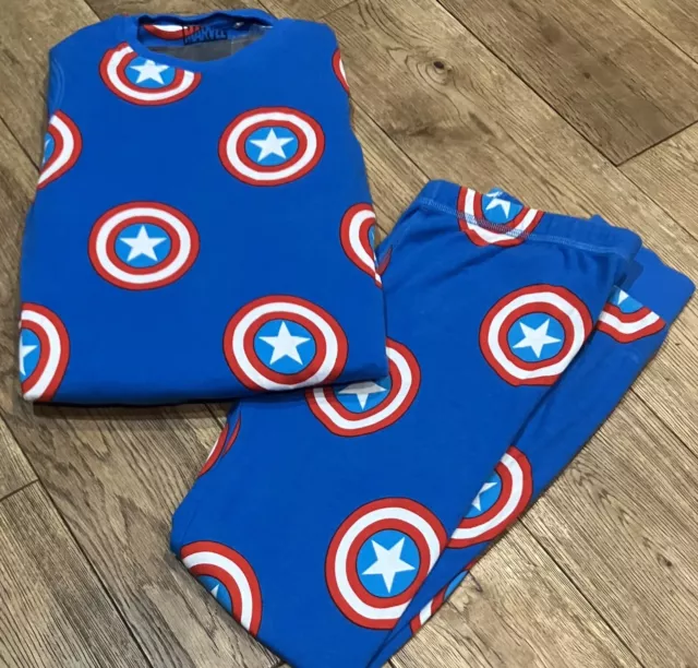 Boys Next Marvel Captain America Pjs Age 10 Years - Bnwot - Rrp £16 -