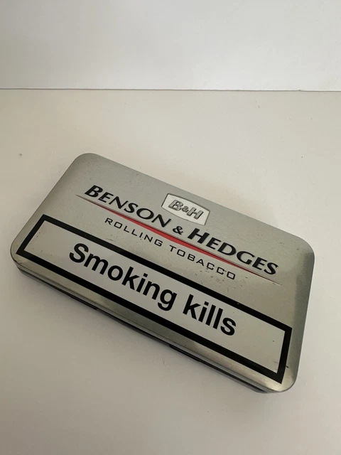 benson silver tobacco BENSON AND HEDGES Silver Rare Empty Cigarette Tobacco Tin £42.29