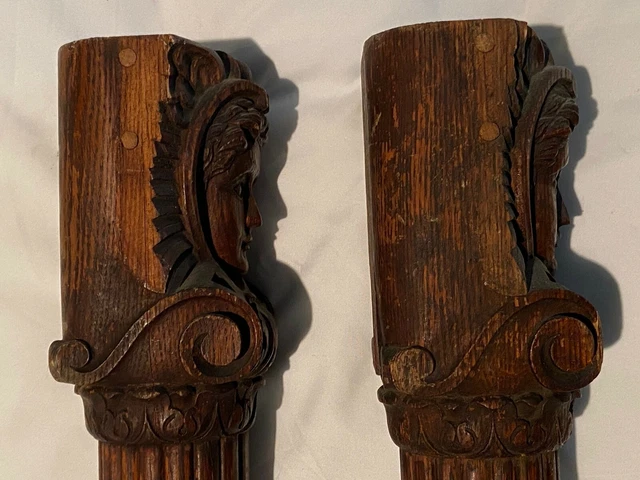 Late 19Th Century Carved Oak Architectural Salvage  Elements - Pair 3