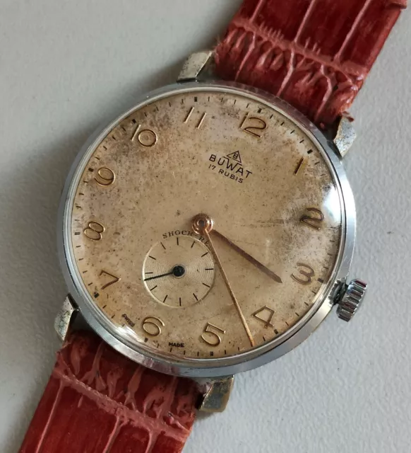 ANTICO OROLOGIO POLSO BUWAT Buser Freres ANNI 60 OLD Vintage Wrist Watch MONTRE
