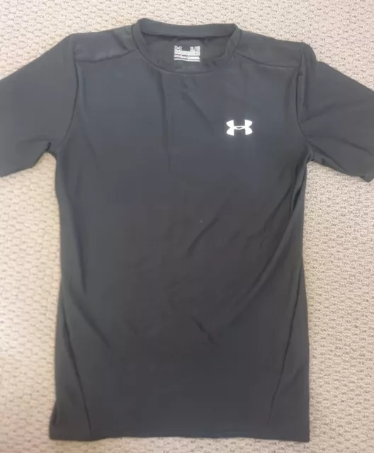 Under Armour Compression Shirt Mens Large Black Short Sleeve Training Top