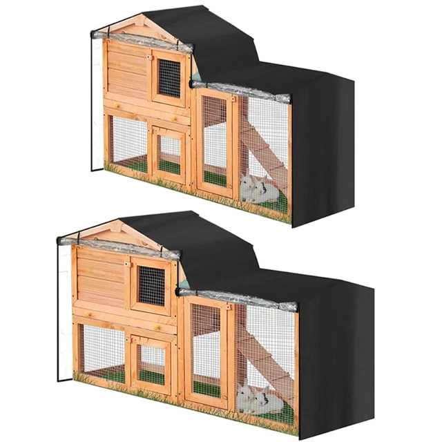 Pet Crate Cover Rabbit Hutch Covers for Bird with Transparent Visible Curtain