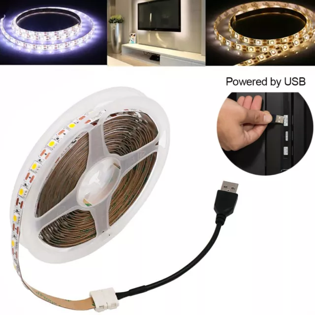 5V USB TV Backlight LED Strip Lights Flexible Self Adhesive Tape Lamp Lighting