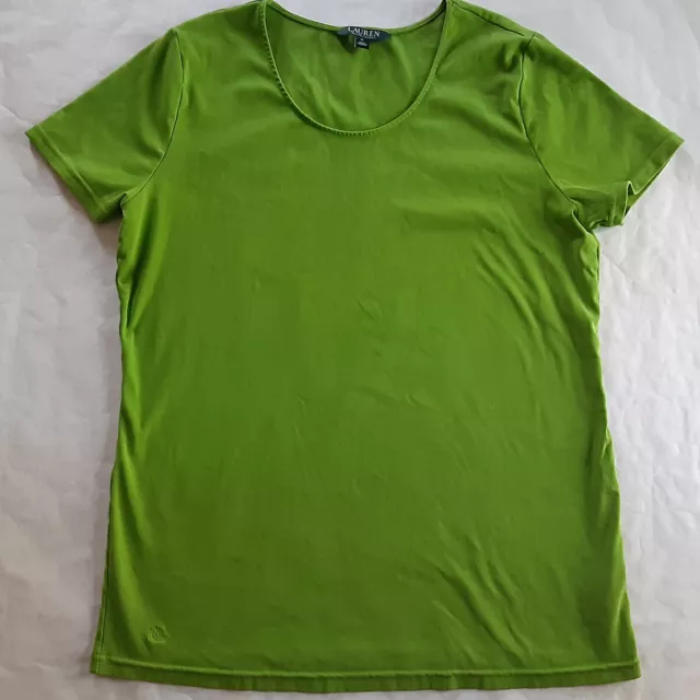 Lauren Ralph Lauren Women's SZ 1X Green Stretch Cotton  Knit T-Shirt