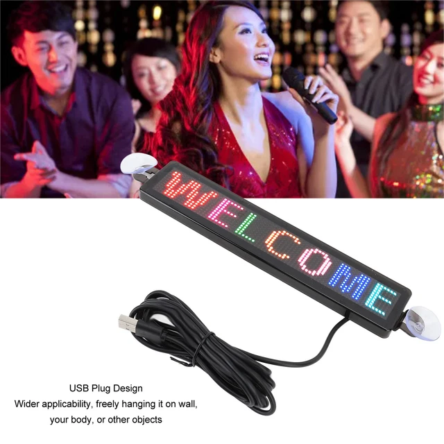 LED SCROLLING SIGN 12x72 Pixels 230x50mm BT APP Programmable LED Matrix ...