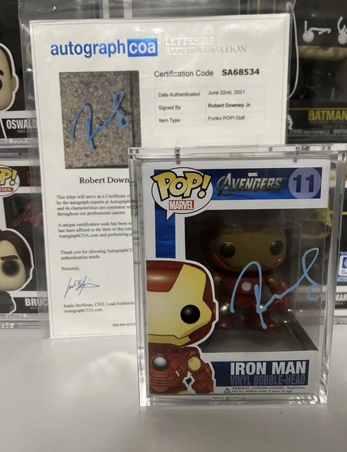 Robert Downey Jr. Autograph SIGNED Marvel Avengers Iron Man 11 Funko Pop ACOA