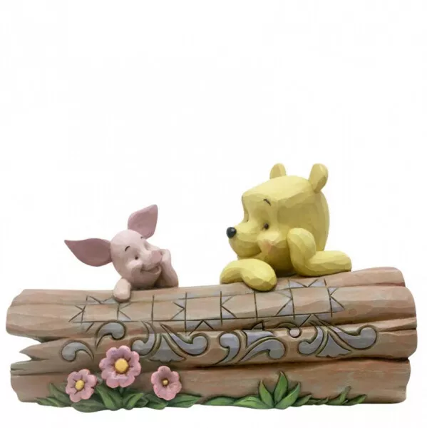 Disney Traditions Pooh and Piglet on a Log Figurine 6005964 Brand New & Boxed