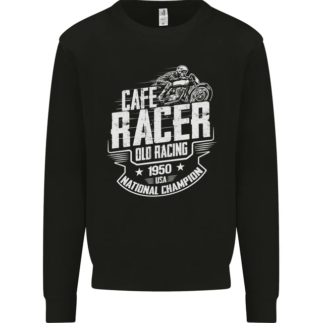 Cafe Racer Old Racing Biker Motorcycle Mens Sweatshirt Jumper