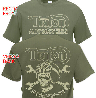 Cafe Racer Casque Moto Retro Vintage Triumph Motard Triton T-shirt TRITON MOTORCYCLES 