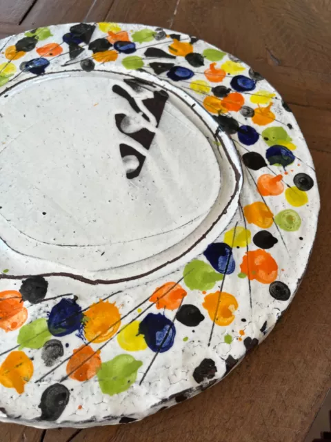 Jean -Nicolas Gerard Multi-colored Slip-ware Platter Plate Studio Pottery 3
