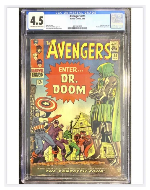 Avengers #25 CGC 4.5  1966 - Fantastic Four & Doctor Doom Appearance Lee Kirby