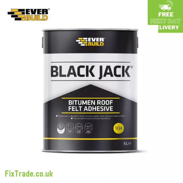 EVERBUILD BLACK JACK 904 | BITUMEN ROOF FELT ADHESIVE | 5 Litre