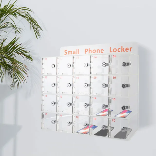 20 Slots Cellphone Locker Cell Phone Storage Box for Employees Classroom on Wall