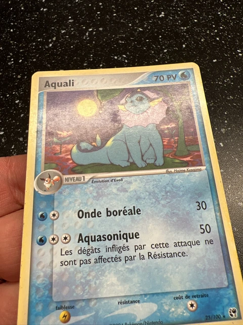 Pokemon Aquali Card 25/100 Rare Ex French Sandstorm Vf fr 3