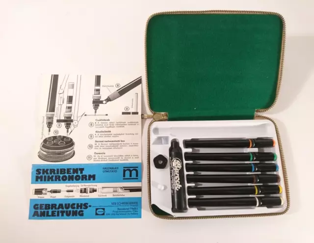 Vintage Technical Drawing Pen Set SKRIBENT Mikronorm GDR Germany