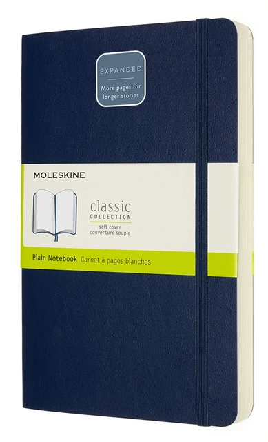 MOLESKINE NTBK EXPANDED LARGE PLAIN SAPPHIRE BLUE SOFT COVE (UK IMPORT) Book NEW