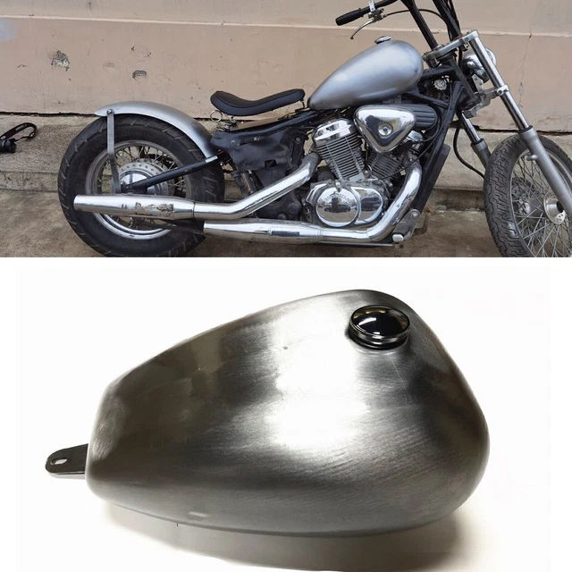 Motorcycle Petrol Gas Fuel Tank + Oil Cap For Honda Steed400 600 Silvery 10L New