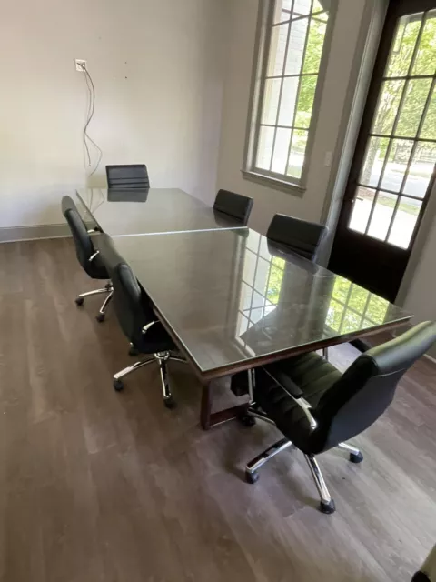 conference table and chairs 10ft Wood