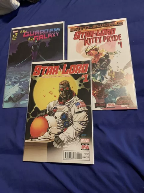 Marvel Guardians Of The Galaxy Lot 3 Star Lord 1 Kitty Pride 1 Awesome!!!