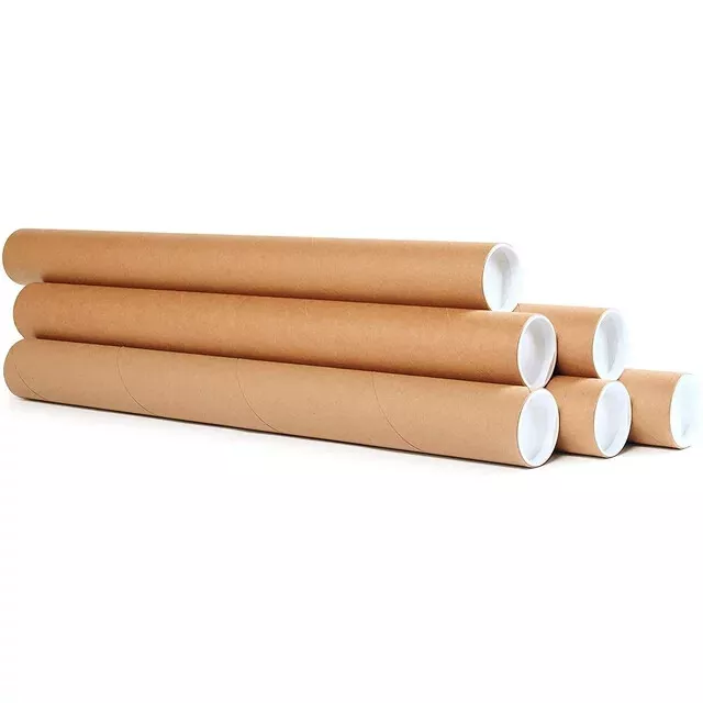 Kraft Mailing Tubes With End Caps Various Diameters and Lengths