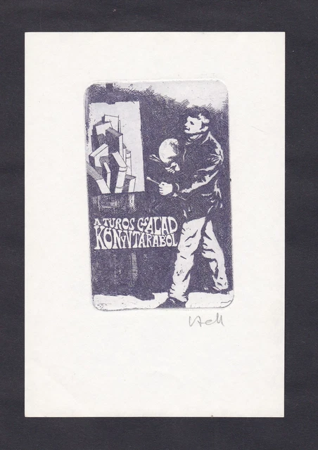Exlibris Radierung etching Turos Czalad Tarabel Maler painter signiert