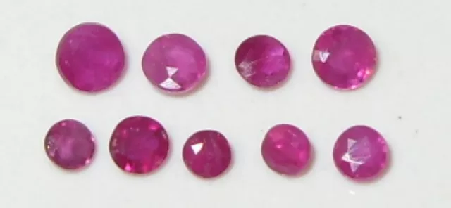 .71ct LOT 9 STONES NATURAL SRI LANKA RUBY ACCENTS 2-2.85mm WoW *$1NR*