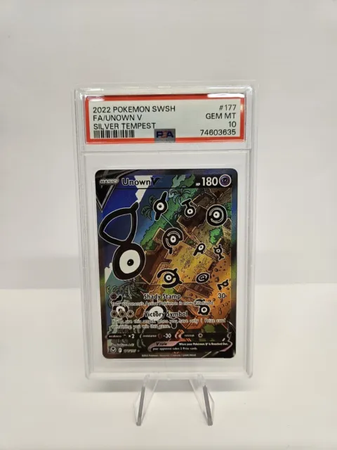 Unown V 177/195 Alt Art - Pokemon Silver Tempest - PSA 10 Graded