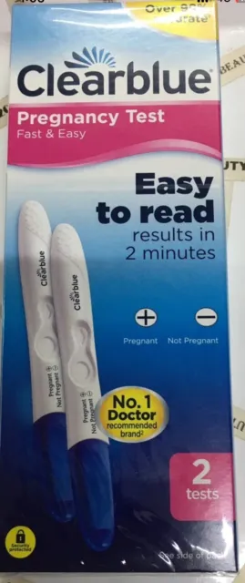 Clearblue Pregnancy Test Fast and Easy to Read Results In 2 Minutes -2 Tests(780