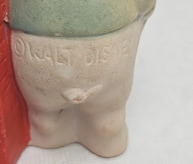 1930S DISNEY THREE Little Pigs Playing Piano Bisque Japan Toothbrush