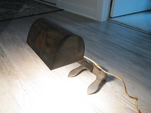 Rare Us Navy Wc & Co Brass Anchor Desk Lamp Ooak Folk Art Yacht Club Trophy