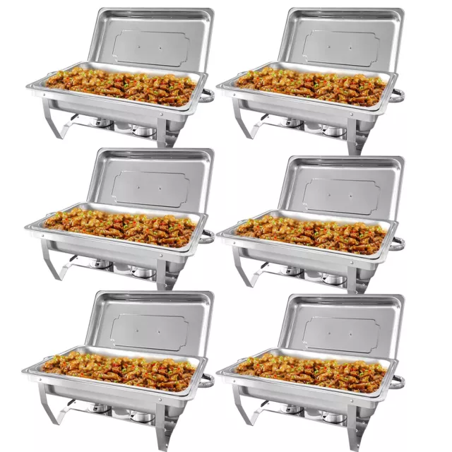 Chafing Dish 2/4/6/8pack 8QT Stainless Steel Rectangular Chafer and Warmer Set