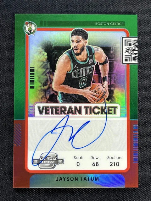 2021-22 Panini Contenders Optic Jayson Tatum Red Prizm Veteran Ticket Auto /35