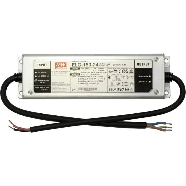 Mean Well ELG-150-24-3Y LED-Trafo Treiber Konstantstrom 150W 12-24V/DC 1332493